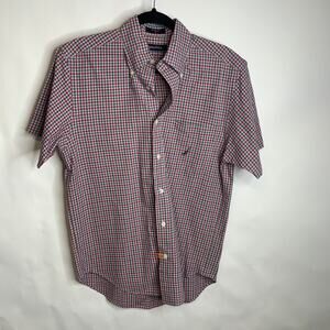 Nautica Short Sleeve Button Down Shirt Sz Small Cotton